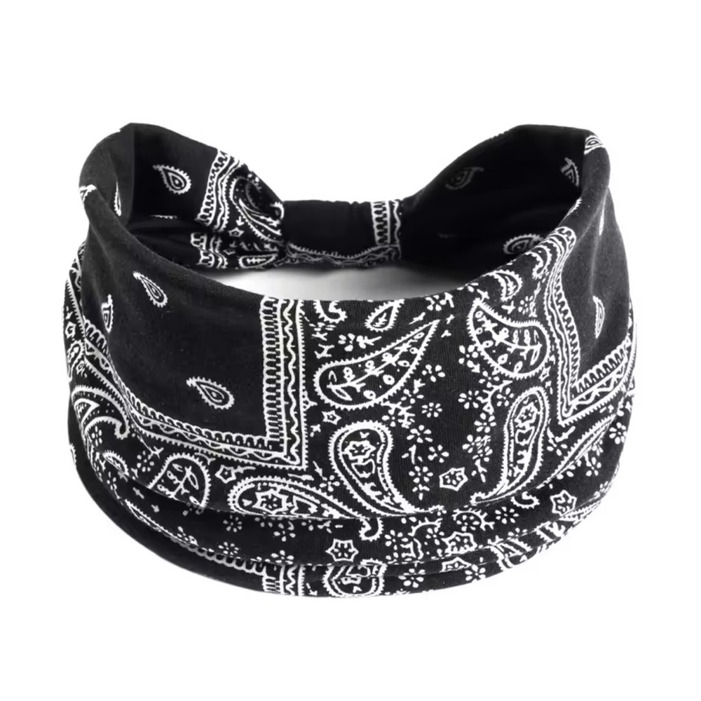 Paisley Print Elastic Headband Bandana Style